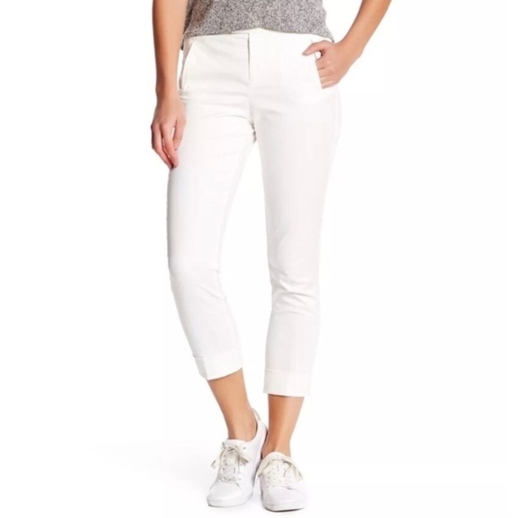 ATM Crop Pants White Slim Stretch Twill Size 8 - Picture 4 of 4
